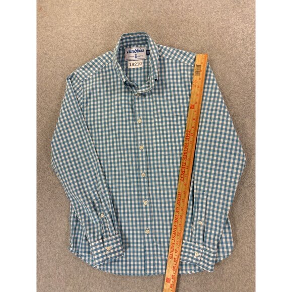 Chubbies Plaid Long Sleeve Button Down Shirt (Men's Medium) Blue - Picture 5 of 13